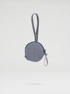 ÖLEND Circular Mini Purse - cotton navy stripe