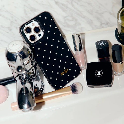 Ateljé Black Polka Dot iPhone Case