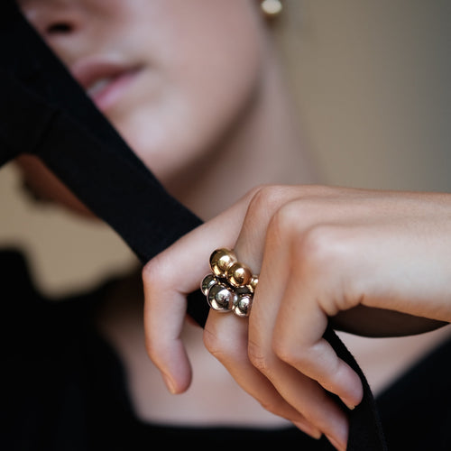Bandhu Dot Ring silver & gold plated