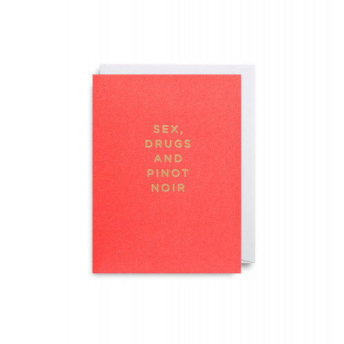 LAGOM DESIGN Minikarte SEX DRUGS AND PINOT NOIR