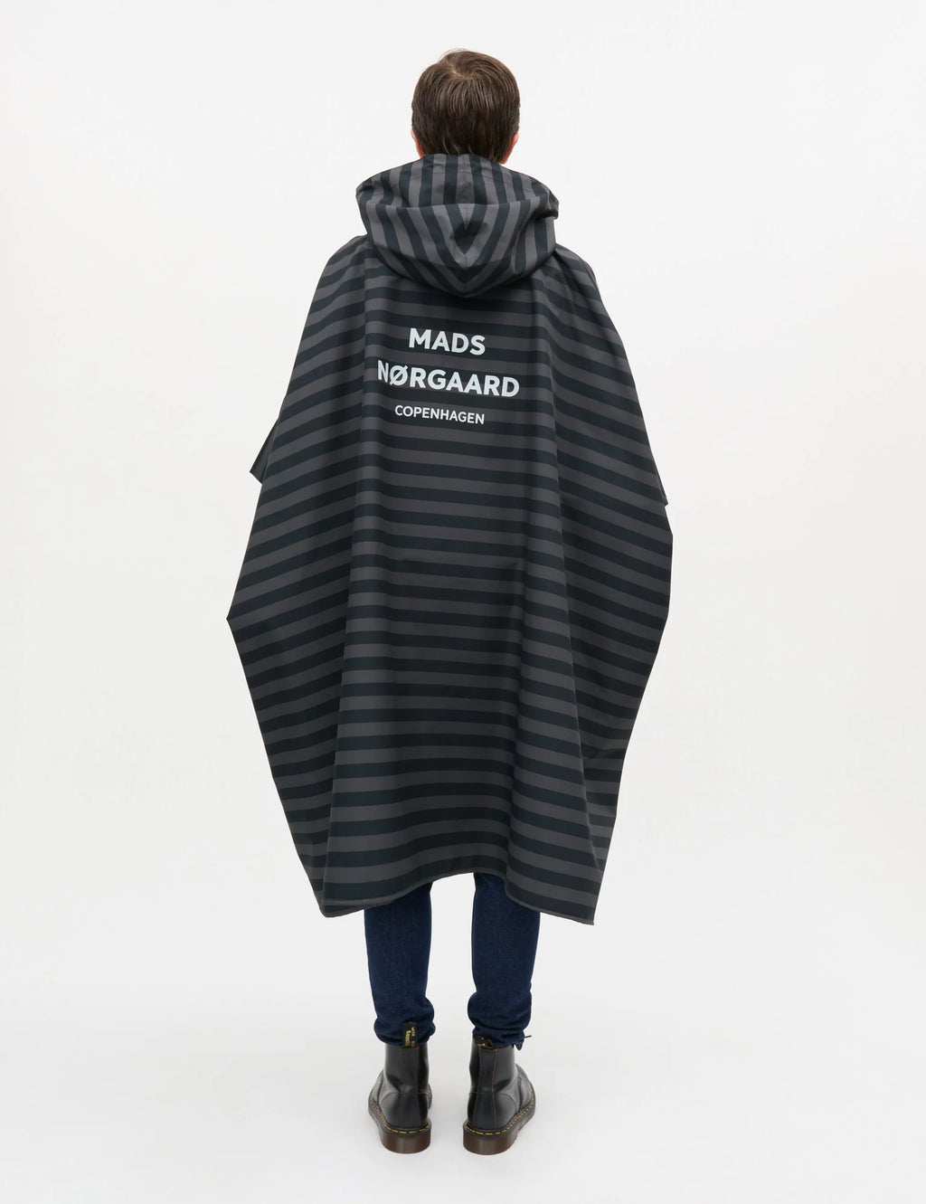 MADS NØRGAARD Rainy Scape Cape - stripe aop/black