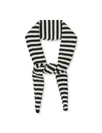 MADS NØRGAARD One Wool Momo Stripe Scarf - black/vanilla ice