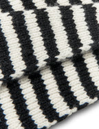 MADS NØRGAARD One Wool Momo Stripe Scarf - black/vanilla ice