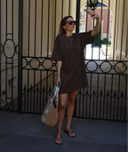 SOHO STUDIOS ALVA DRESS raw chocolate