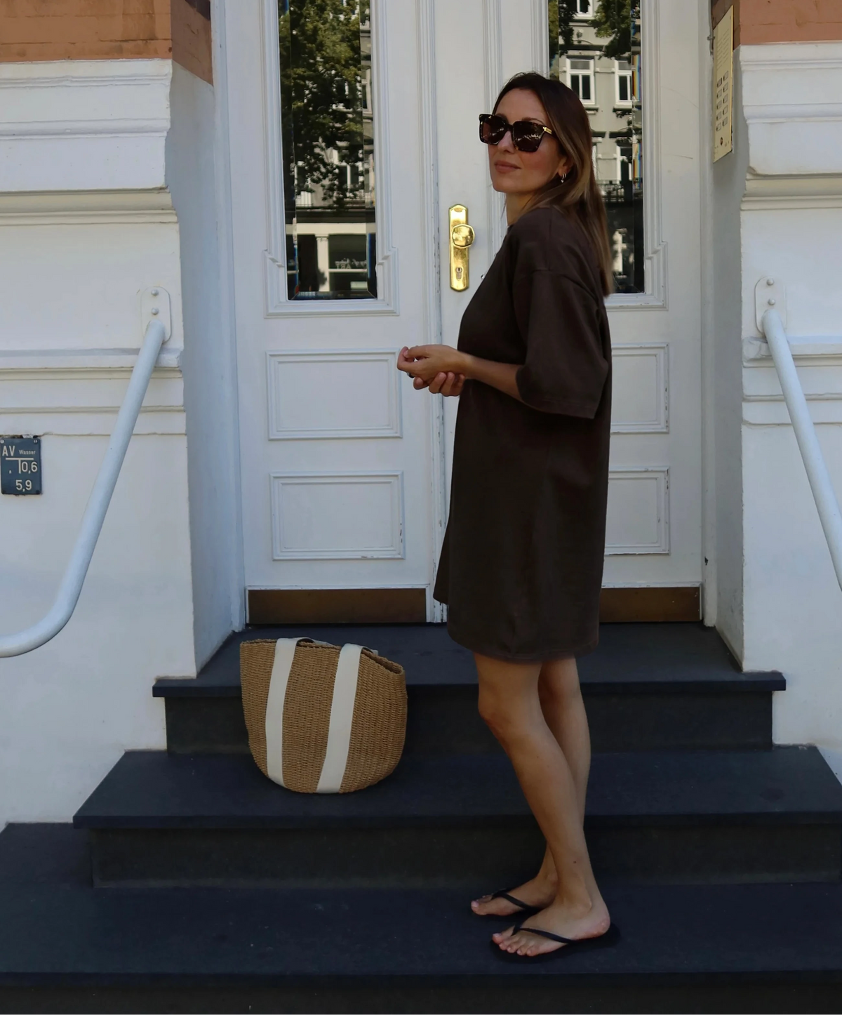 SOHO STUDIOS ALVA DRESS raw chocolate
