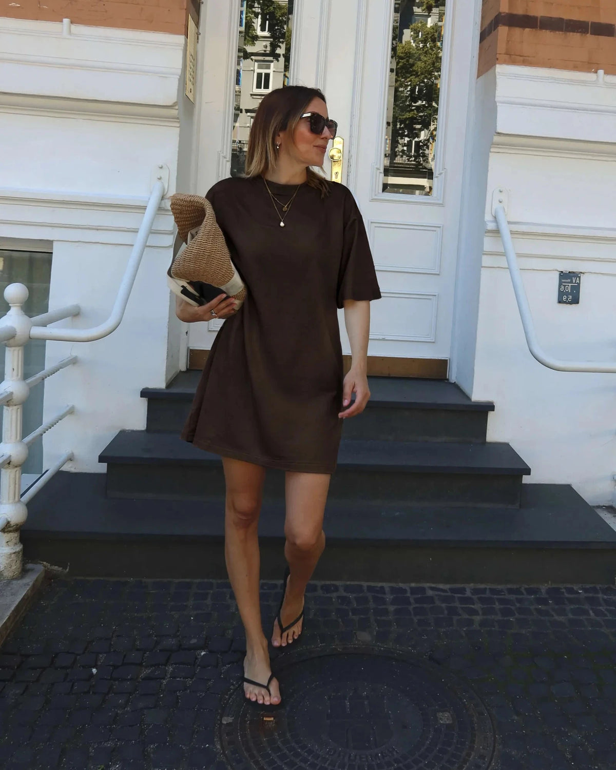 SOHO STUDIOS ALVA DRESS raw chocolate