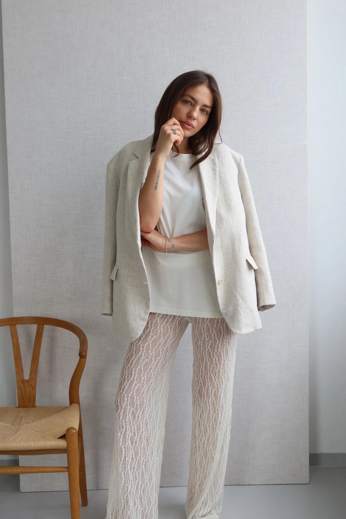 SOHO STUDIOS STELLA LACE PANTS offwhite