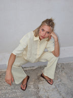 SOHO STUDIOS TONI LINEN BLOUSE butter yellow