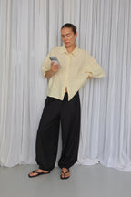 SOHO STUDIOS TONI LINEN BLOUSE butter yellow