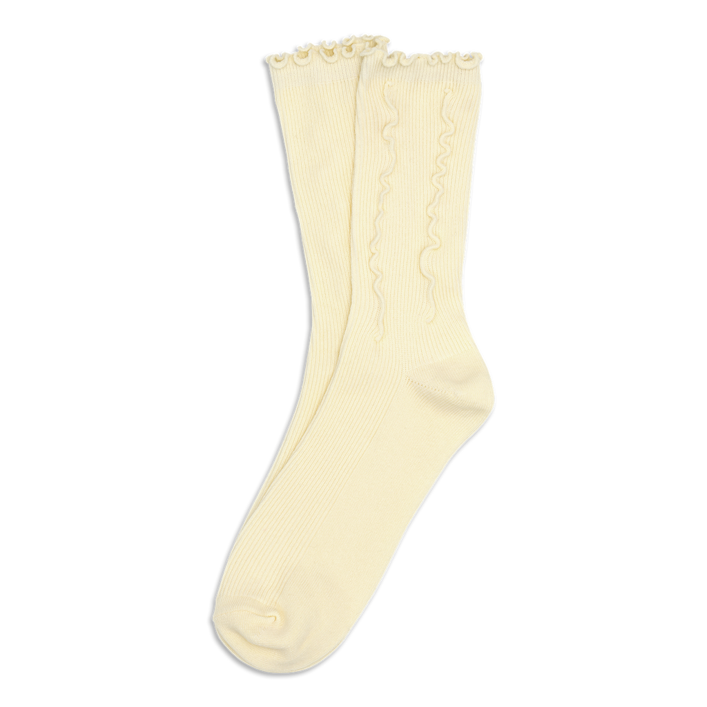 SUI AVA Ruffle Pastel Socks - pastel yellow