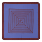 SUI AVA Classic Patterned Scarf - blue/burgundy