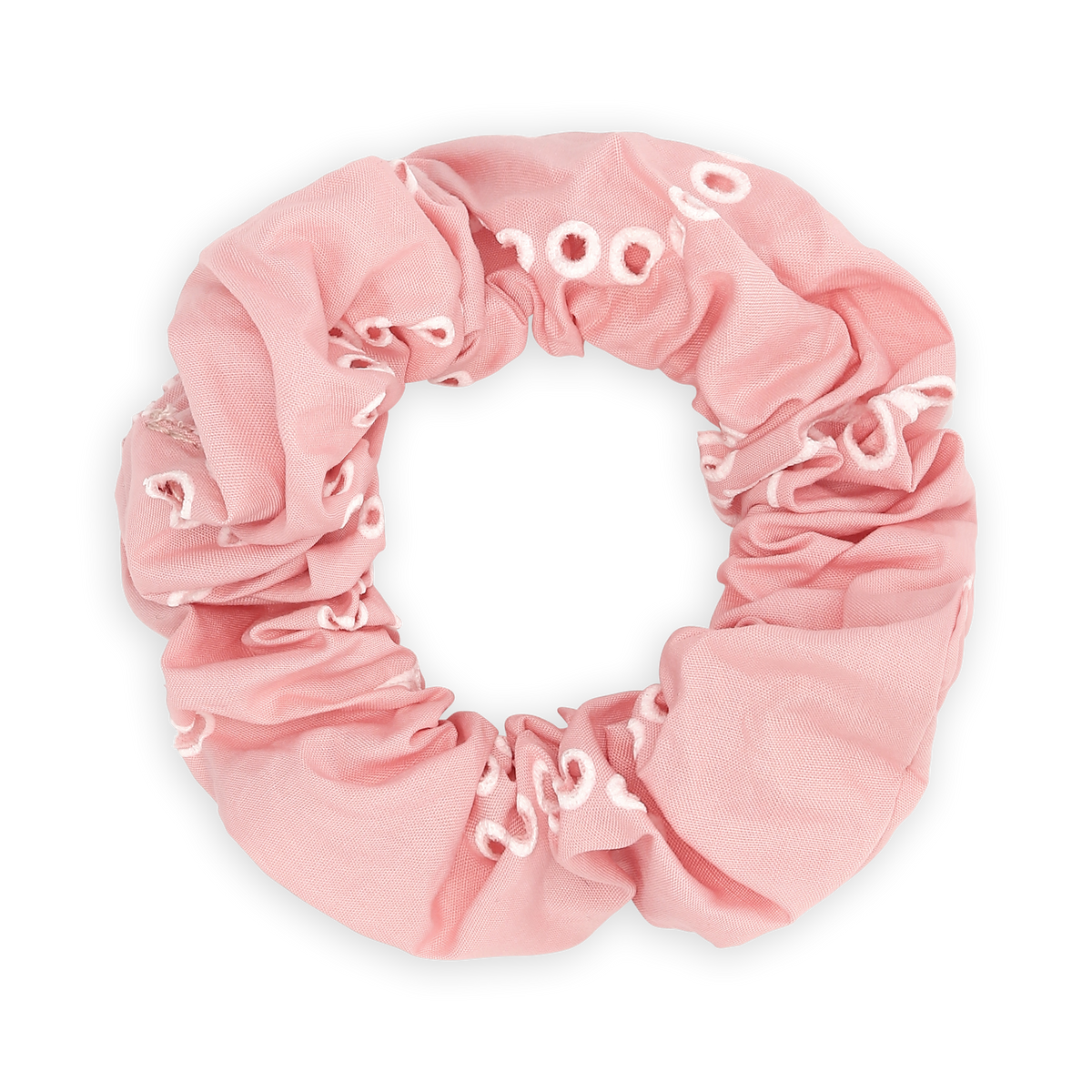 SUI AVA Floral Broderie Scrunchie - strawberry