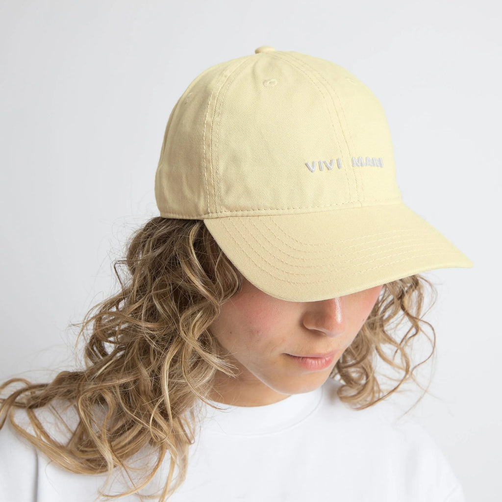 VIVI MARI Cap solid butter yellow/white