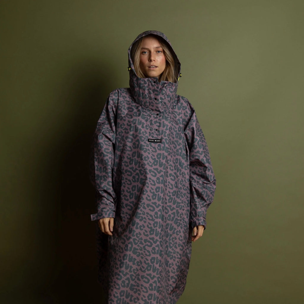 VIVI MARI Raincoat Leo splashes dark grey/ash plum