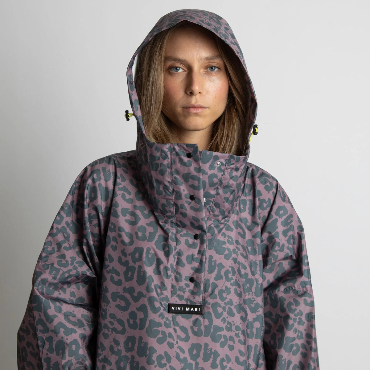 VIVI MARI Raincoat Leo splashes dark grey/ash plum