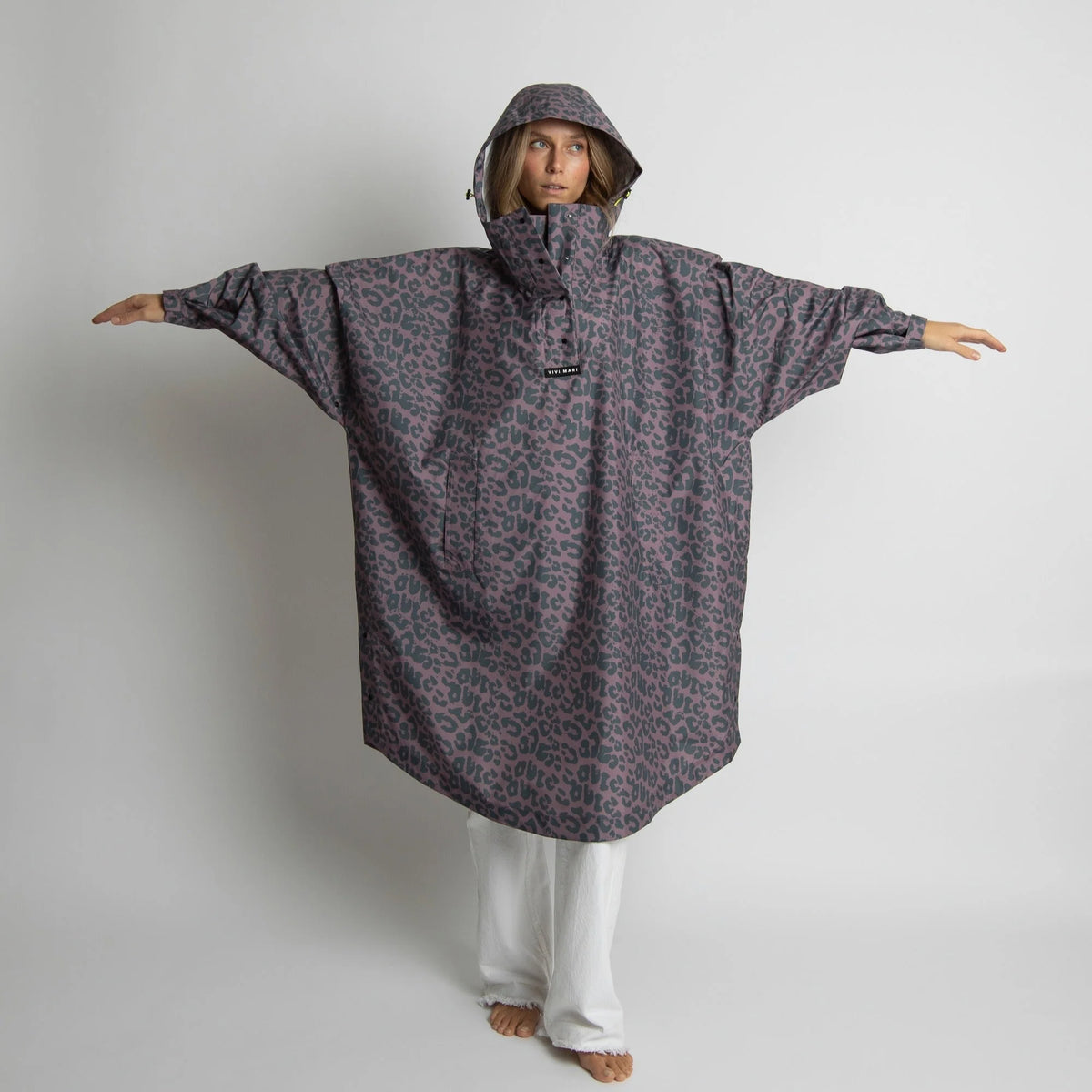 VIVI MARI Raincoat Leo splashes dark grey/ash plum