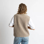 VIVI MARI Teddy Fleece Vest - mushroom
