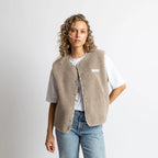 VIVI MARI Teddy Fleece Vest - mushroom