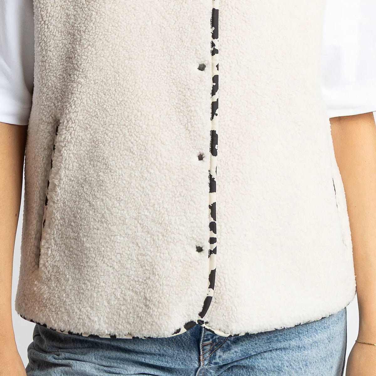 VIVI MARI Teddy Fleece Vest - sand
