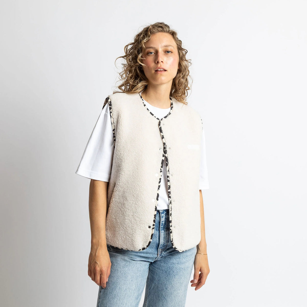 VIVI MARI Teddy Fleece Vest - sand