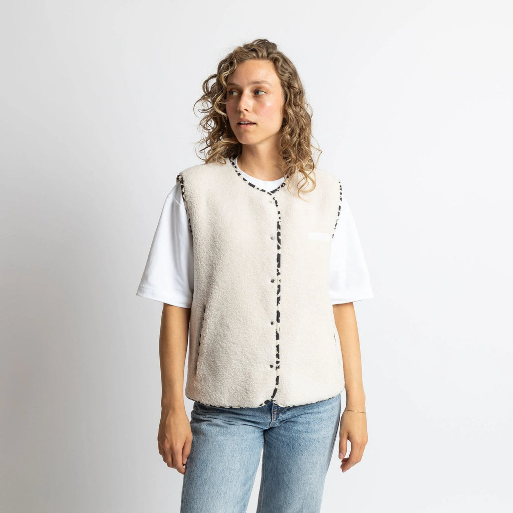 VIVI MARI Teddy Fleece Vest - sand