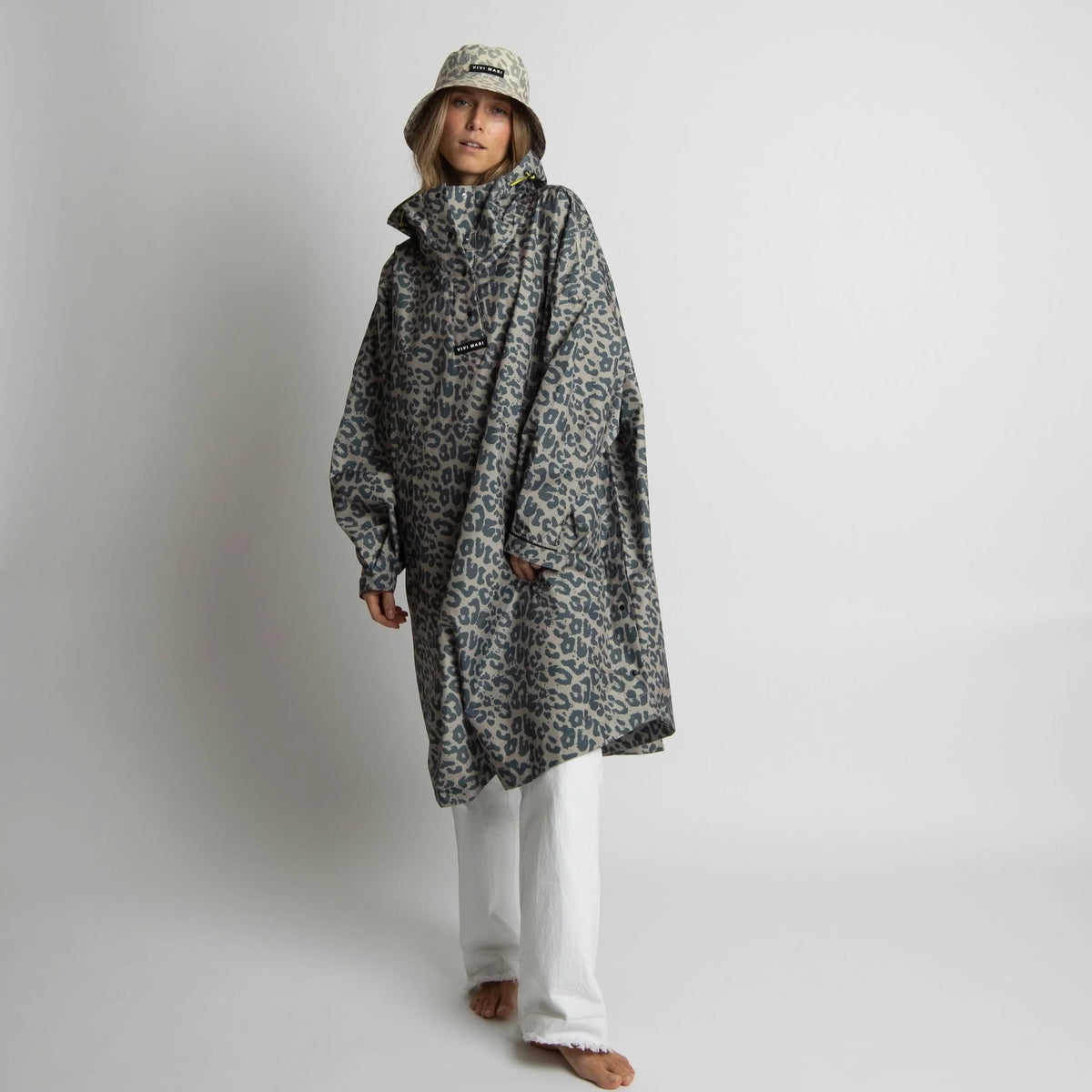 VIVI MARI Raincoat Leo splashes dark grey/mushroom